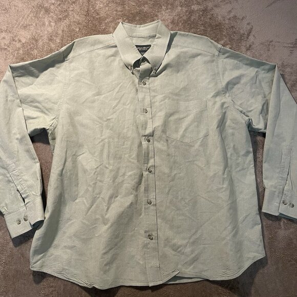 Eddie Bauer Other - Eddie Bauer Shirt Mens XXL 2X Buttondown Relaxed Fit Sage Light Green Long Slv